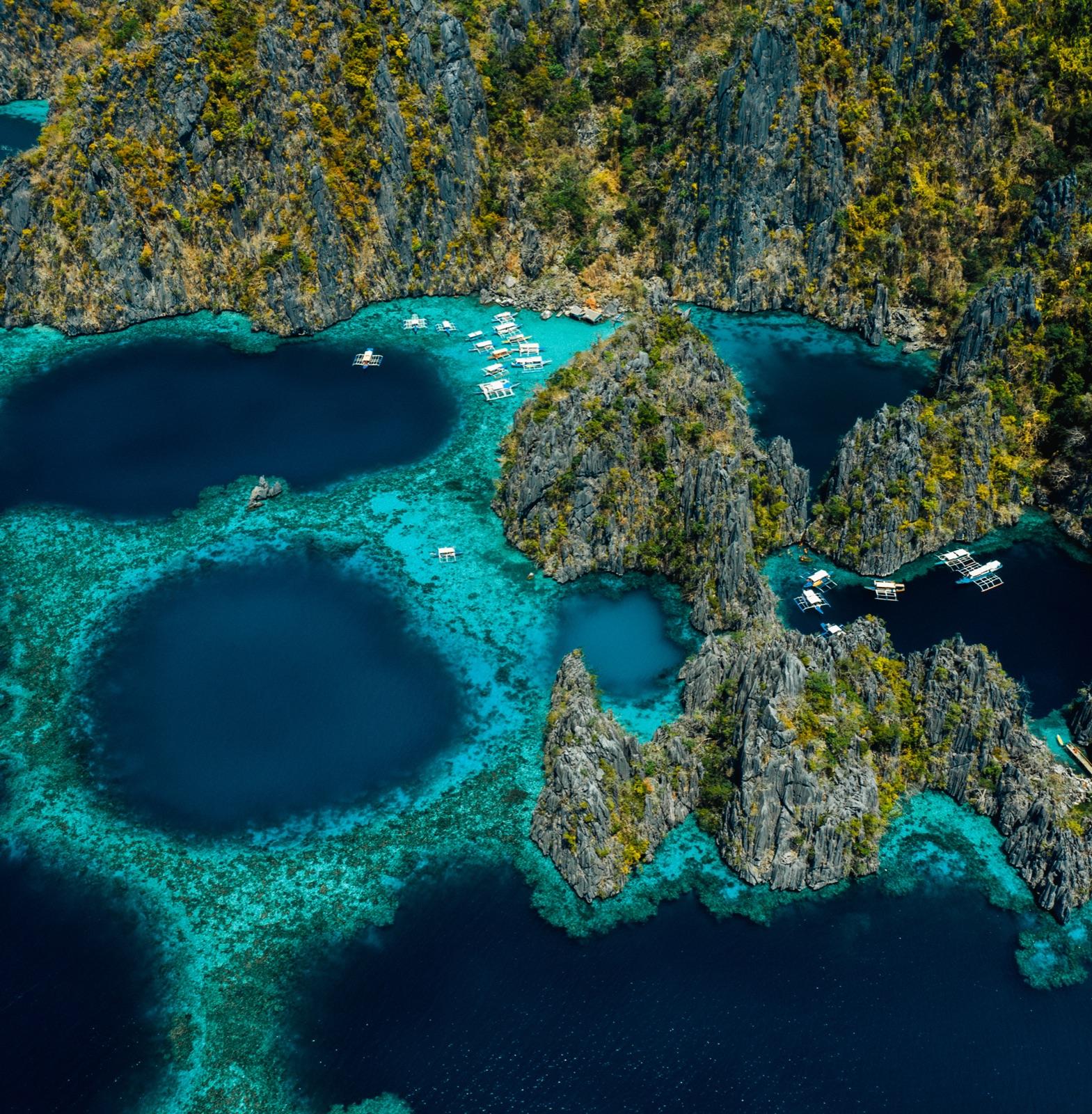 A remote Indonesian island seen from above